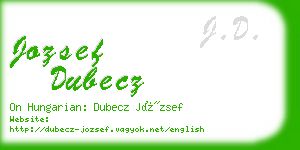 jozsef dubecz business card